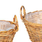 Kosz na rośliny 2 szt. Naturalny Brąz Rattan Kubu