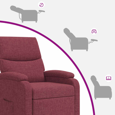 Fotel recliner Czerwone wino tkanina