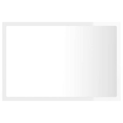 vidaXL Lustro łazienkowe LED, wysoki połysk, białe, 60x8,5x37cm, akryl