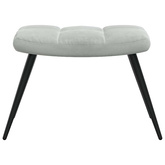 Fotel z podnóżkiem, jasnoszary, obity aksamitem model standard
