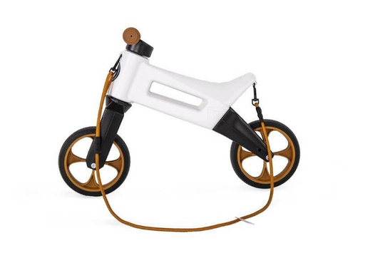 FWRider Super Sport 515784     Kolor: Pearl / Biały z brązowymi felgami Rowerek biegowy Jeździk 2w1 Ciche koła + Pasek do noszenia dla Rodzica