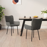 vidaXL krzesła stołowe, 2 szt., ciemnoszare, aksamitne model standard
