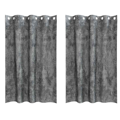 Zasłony z weluru z zasłonami 2 pcs Szary 175 x 140 cm Aksamit