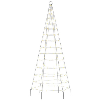 vidaXL Choinka z lampek, na maszt, 200 ciepłych białych LED, 180 cm