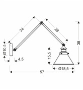 Fundo lampa kinkiet czarny+złoty 1X40 E27 klosz czarny 21-05908