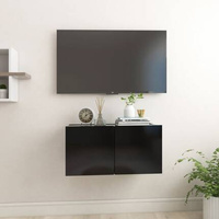 vidaXL Szafka wisząca pod TV, czarna, 60x30x30 cm