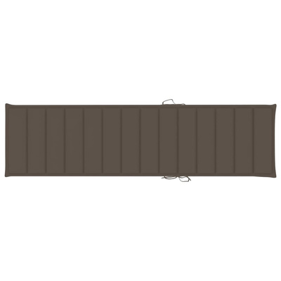 vidaXL Leżak z poduszką w kolorze taupe, lite drewno tekowe