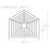 vidaXL Namiot imprezowy z PE, 6 x 16 m, biały