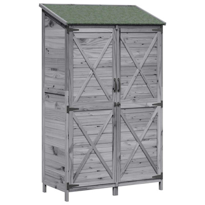 Shed ogrodowy Szary 106 x 56 x 176,5 cm Drewno Świerkowe