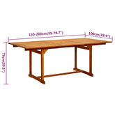 5-cz. zestaw mebli ogrodowych, lite drewno akacjowe, 150-200 cm