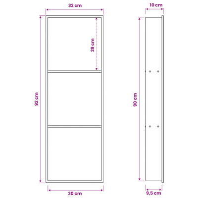 Nisza prysznicowa Czarny 92 x 32 x 10 cm Stal nierdzewna
