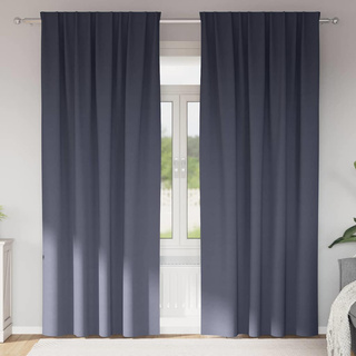 Firany blackout z kółkami 2 pcs Antracyt 245 x 140 cm Poliester