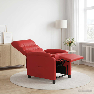 Fotel recliner czerwony Ekoskóra