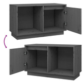 vidaXL Szafka pod TV, szara, 74x35x44 cm, lite drewno sosnowe