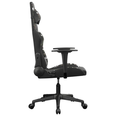 vidaXL Masujący fotel gamingowy, czarny i moro, sztuczna skóra model standard