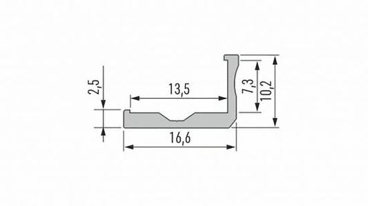 Profil LED LUMINES typ F srebrny anodowany 2,02 m