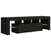 vidaXL Szafka pod TV z oświetleniem LED, czarna, 140x36,5x40 cm