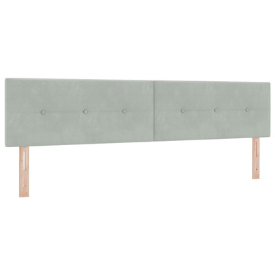 Łóżko kontynentalne z materacem jasnoszary 200 x 200 cm Welur