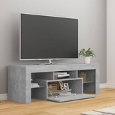 Szafka pod TV z oświetleniem LED, szarość betonu, 120x35x40 cm vidaXL