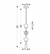 stars lampa wisząca 1x20w E27 iq kids złoty