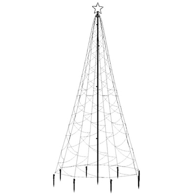 vidaXL Choinka z metalowym słupkiem, 500 diod LED, kolorowa, 3 m