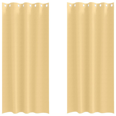 Firany blackout z kółkami 2 pcs Beżowy 260 x 140 cm Poliester