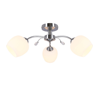 Estar lampa sufitowa chromowy E27 klosz biały 33-09432