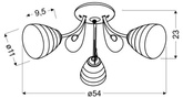 Lampa sufitowa chrom 3x40W biały klosz z kryształkami Simpli Candellux 33-63847