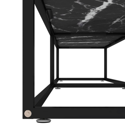 vidaXL Szafka pod TV, czarny marmur, 200x40x40,5 cm, szkło hartowane