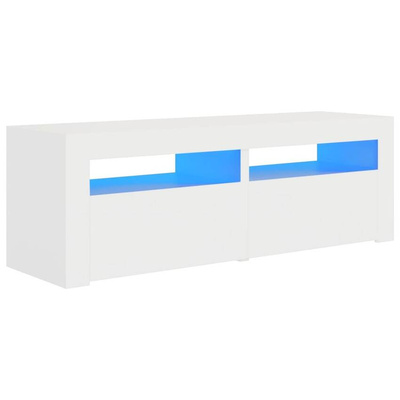 Szafka pod TV z oświetleniem LED, biała, 120x35x40 cm vidaXL