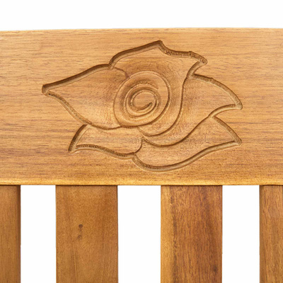 Ławka Różana 157 x 46 x 82,5 cm Lite Drewno Akacji kremowobiały
