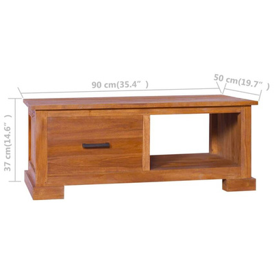 vidaXL Szafka pod TV, 90 x 50 x 37 cm, lite drewno tekowe