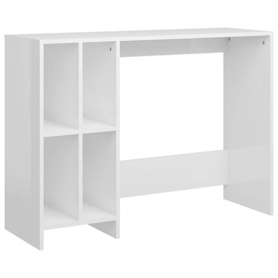 vidaXL Biurko pod laptopa, białe, wysoki połysk, 102,5 x 35 x 75 cm