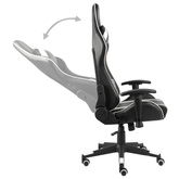 vidaXL Obrotowy fotel gamingowy, biały, PVC