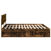 Ramka łóżka Dąb wędzony 200 x 200 cm Lite drewno sosnowe