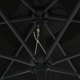 Parasol ogrodowy na aluminiowym słupku, 270x246 cm, czarny