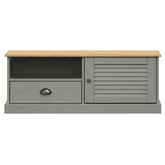 vidaXL Szafka pod TV VIGO, szara, 106x40x40 cm, lite drewno sosnowe