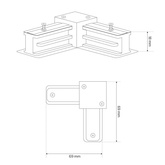 Łącznik kątowy do szyny SEVA L Connector White, biały EDO777419 EDO Solutions