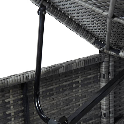 vidaXL 3-częściowy zestaw, leżaki ze stolikiem, polirattan, szare