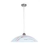 Lampa wisząca Braga biała z szerokim szklanym kloszem nad stół E27