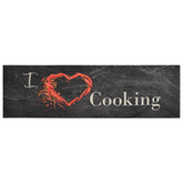 vidaXL Dywanik kuchenny, wzór z napisem Cooking, czarny, 45x150 cm