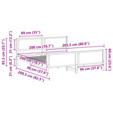 Ramka łóżka Z zagłówkiem Jasnoszary 200 x 200 cm tkanina