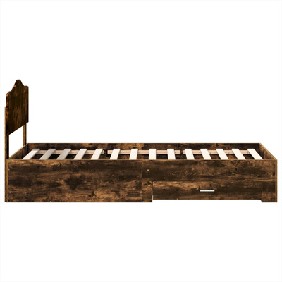 Ramka łóżka Dąb wędzony 70 x 190 cm Drewno inżynieryjne