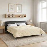 Letni Kołdra Kremowy 200 x 220 cm Mikrofibra i Fleece Teddy