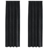 Zasłony zaciemniające 2 pcs Czarny 140 x 225 cm Aksamit