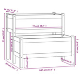vidaXL Donica, szara, 84,5x84x75 cm, lite drewno sosnowe
