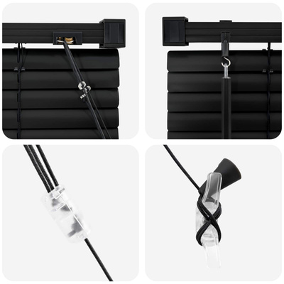 Żaluzja wenecka Czarny 150 x 140 cm 25 mm PVC