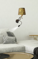lampa ścienna kinkiet candellux apeti saria led+8w led czarno złoty