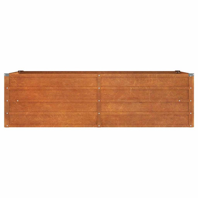Podwyższona donica, rdzawa, 160x80x45 cm, stal kortenowska