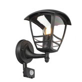 Ogrodowa oprawa elewacyjna kinkiet  z czujnikiem ruchu IMMA BLACK SENSOR E27 czarny IP44 EDO777381 EDO Solutions